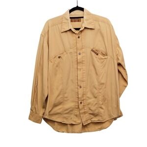 Vintage L.O.U. Button Down Shirt L Mustard Yellow Western Workwear Utility Top